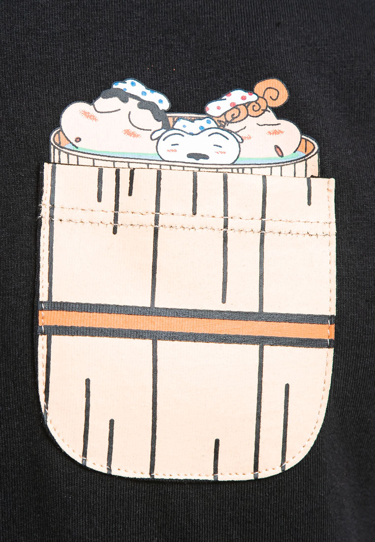 Forest X Shinchan 30th Anniversary Printed Round Neck Pocket Tee T Shirt Men | Baju T Shirt Lelaki - FC20025