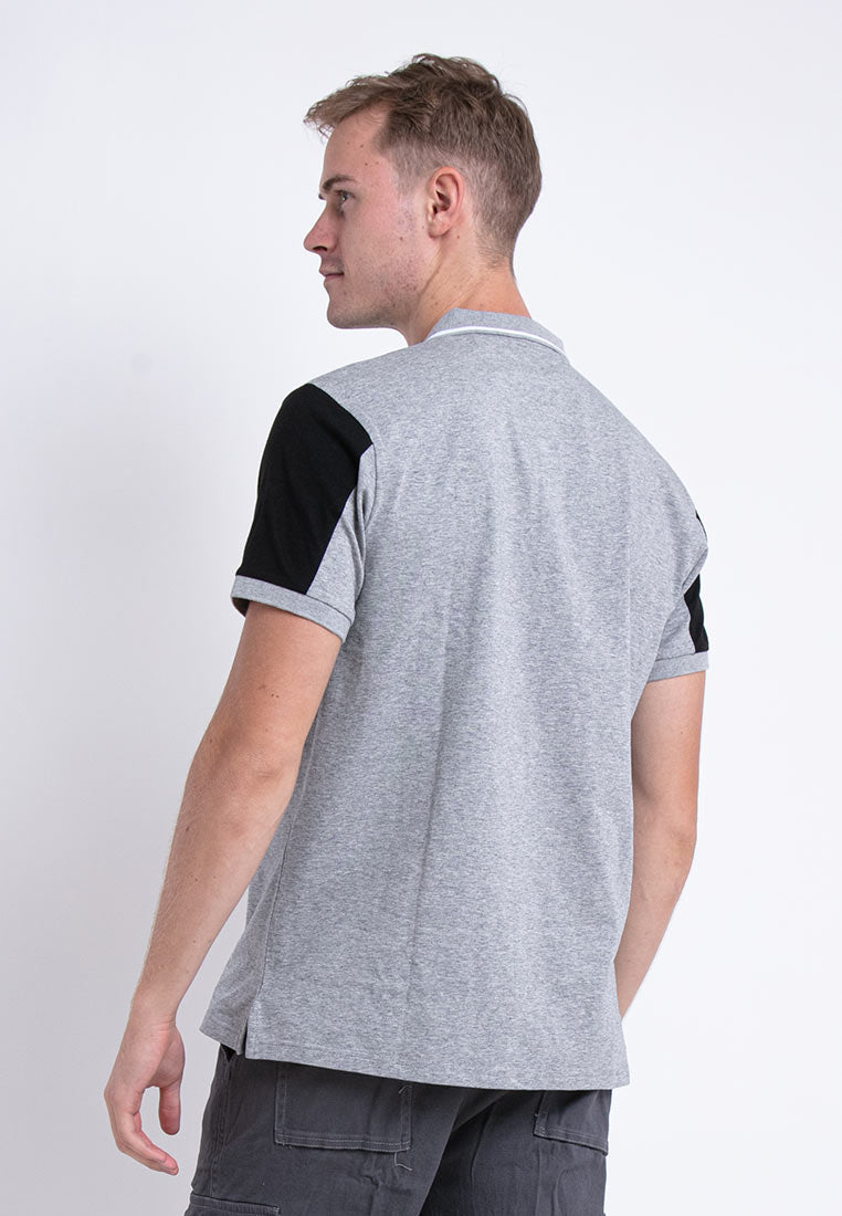 Forest Stretchable Cut & Sew Polo T-shirt Colour Block Slim Fit Polo Men | Baju T Shirt Lelaki - 621229
