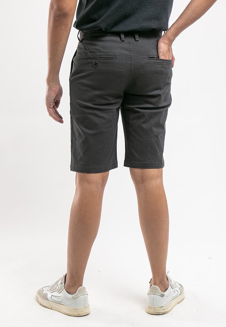 Stretchable Cotton Twill Bermuda Shorts - 670194