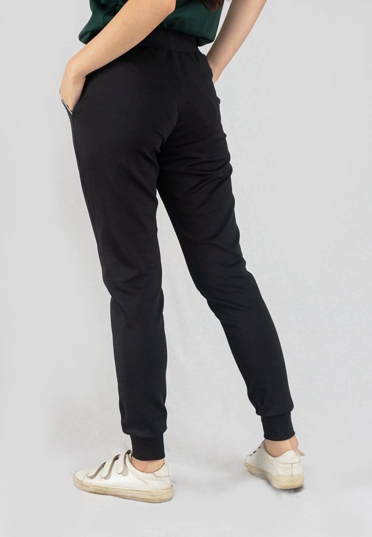 Ladies Slim Plain Elastic Roman Long Pant - 810381-01 Black