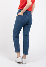 Forest Ladies Mid Rise Slim Fit Ripped Cropped Jeans | Seluar Jeans Perempuan - 810523