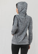 Ladies Plain Hooded Pullover - Blue/ Grey 821781