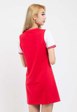 Ladies Short Sleeve Round Neck Dress - 821986