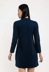 Ladies Long Sleeve Mandarin Collar Dress - 822012