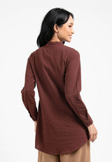 Forest Ladies Long Sleeve Stand Collar Blouse - 822090B