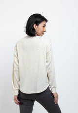 Forest Ladies Waffle Cotton Long Sleeve Round Neck Tshirt Women | Baju T Shirt Perempuan Lengan Panjang - 822196