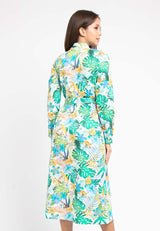 Forest Ladies Woven Long Sleeve Floral Pattern Women Shirt Dress | Baju Perempuan - 822222