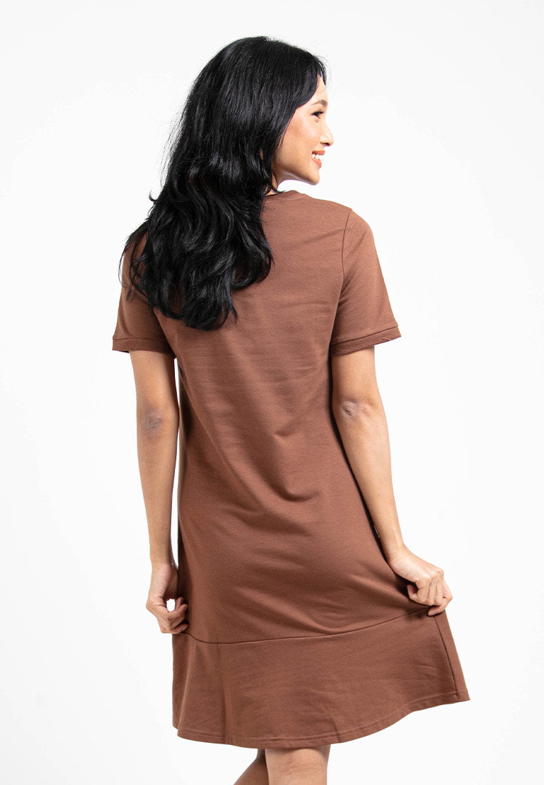 Forest Ladies Short Sleeve Cotton Terry Blouse Women Dress - 885010