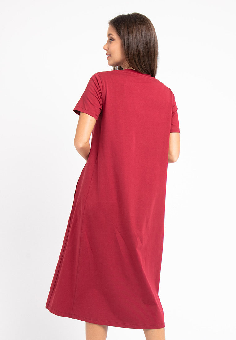 Forest Ladies Short Sleeve Cotton Blouse Women Dress | Baju Perempuan  - 885025