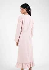 Forest x Hatta Dolmat Ladies Woven Long Sleeve Button Ruffle Hem Maxi Dress | Baju Perempuan - 885028