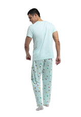 (1 Set) Forest X Shinchan Pyjamas 100% Cotton Short Sleeve Long Pants Pyjamas Set Baju Tidur Sleepwear - CPD0017