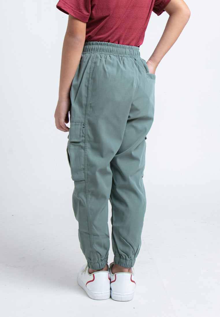 Forest Kids Unisex Cargo Long Pants Kids Girl Boy Jogger Pants Kids l Seluar Panjang Budak Lelaki - FK10021