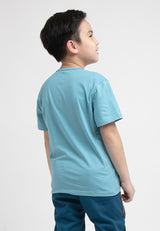 Forest Kids Colour Block Stretchable Round Neck Tee | Baju T Shirt Budak - FK20127
