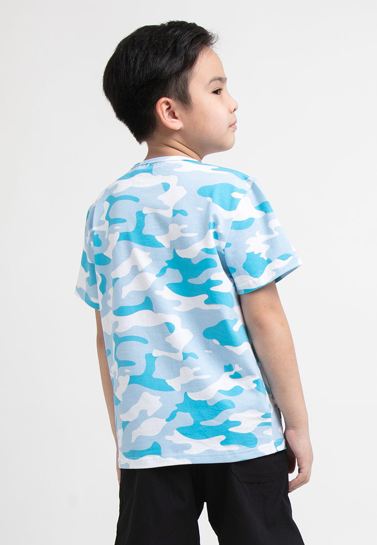 Forest Kids Camouflage Stretchable Round Neck Tee | Baju T Shirt Budak - FK20136