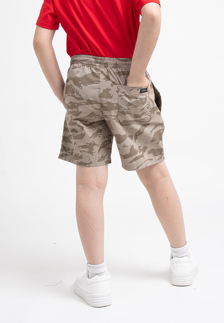 Forest Kids 100% Cotton Twill Full Print Casual Shorts - FK65040