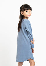 Forest Kids Waffle Cotton Long Sleeve Round Neck Dress  | Baju Perempuan Lengan Panjang - FK885000