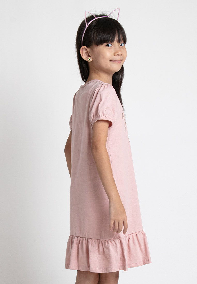 Forest Kids Girl 100% Cotton T Shirt Girls Graphic Round Neck Dress | Baju Budak Perempuan - FK885010