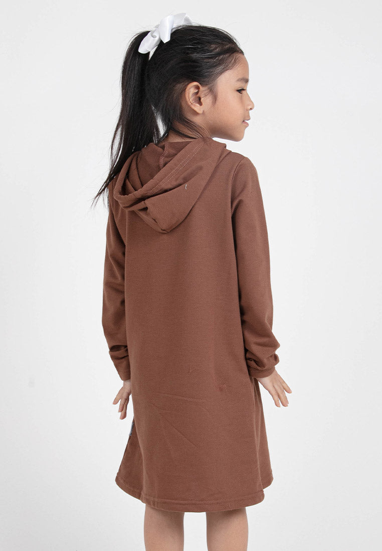 Forest Kids Girl Cotton Terry Long Sleeve Kids Hoodie Dress | Hoodie Dress Budak Lengan Panjang - FK885030