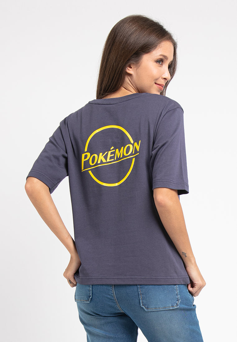 Forest Ladies Pokémon Heavy Weight  Cotton Boxy-Cut Round Neck T Shirt Women | Baju T shirt Perempuan - FP821007