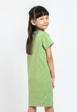 Forest X Disney Girl Printed Short Sleeve Kids Dress | Baju Budak Perempuan Girl Dresses - FWK82006