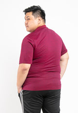 Plus Size Two Tone Mercerized Look Polo Tee with Pocket - PL23626