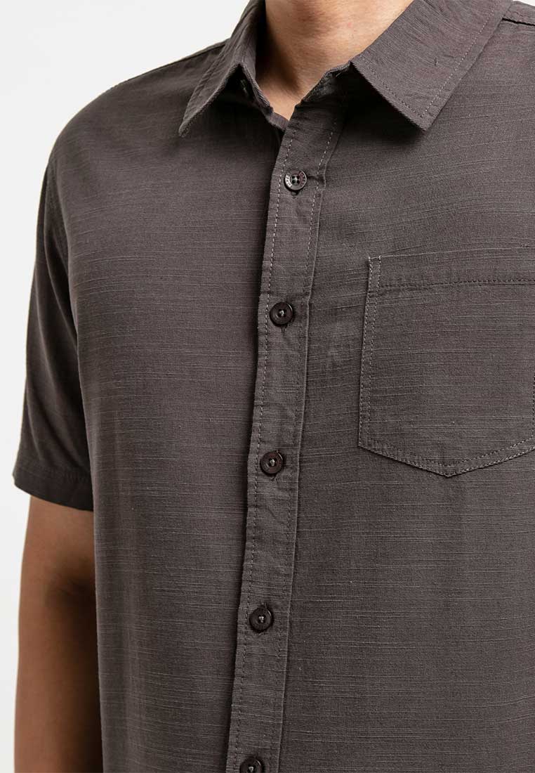 Forest Plus Size Cotton Woven Casual Plain Men Shirt | Plus Size Baju Kemeja Lelaki Saiz Besar - PL621119
