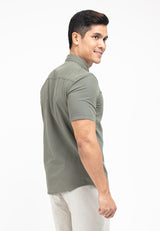 Forest Plus Size Cotton Woven Casual Plain Men Shirt | Plus Size Baju Kemeja Lelaki Saiz Besar - PL621235