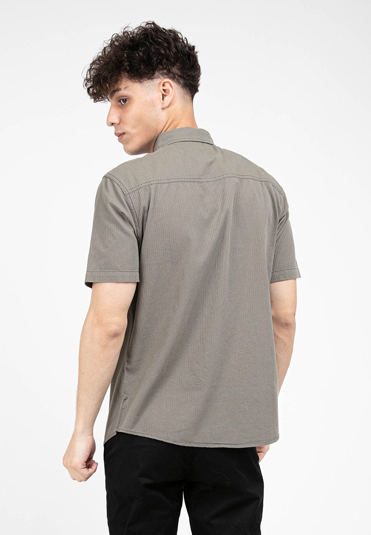 Forest Plus Size Cotton Woven Casual Plain Men Shirt | Plus Size Baju Kemeja Lelaki Saiz Besar - PL621256