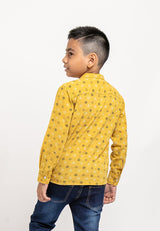 Forest Kids Woven Boy Stand Collar Short Shirt Kids - FK2055