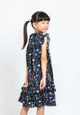 Forest Kids Girl Short Sleeve Kids Floral Dress | Baju Budak Perempuan Girl Dresses - FK82013