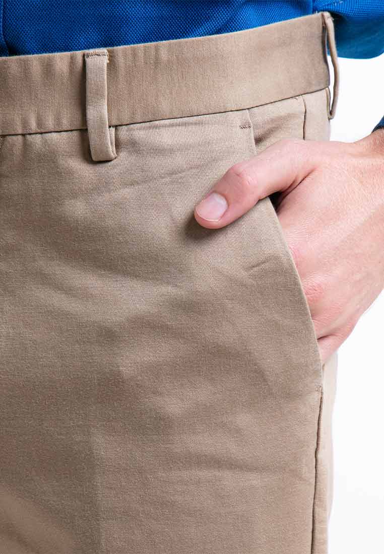 Alain delon Slim Fit Flat Front Cotton Pants - 12021001 – Forest