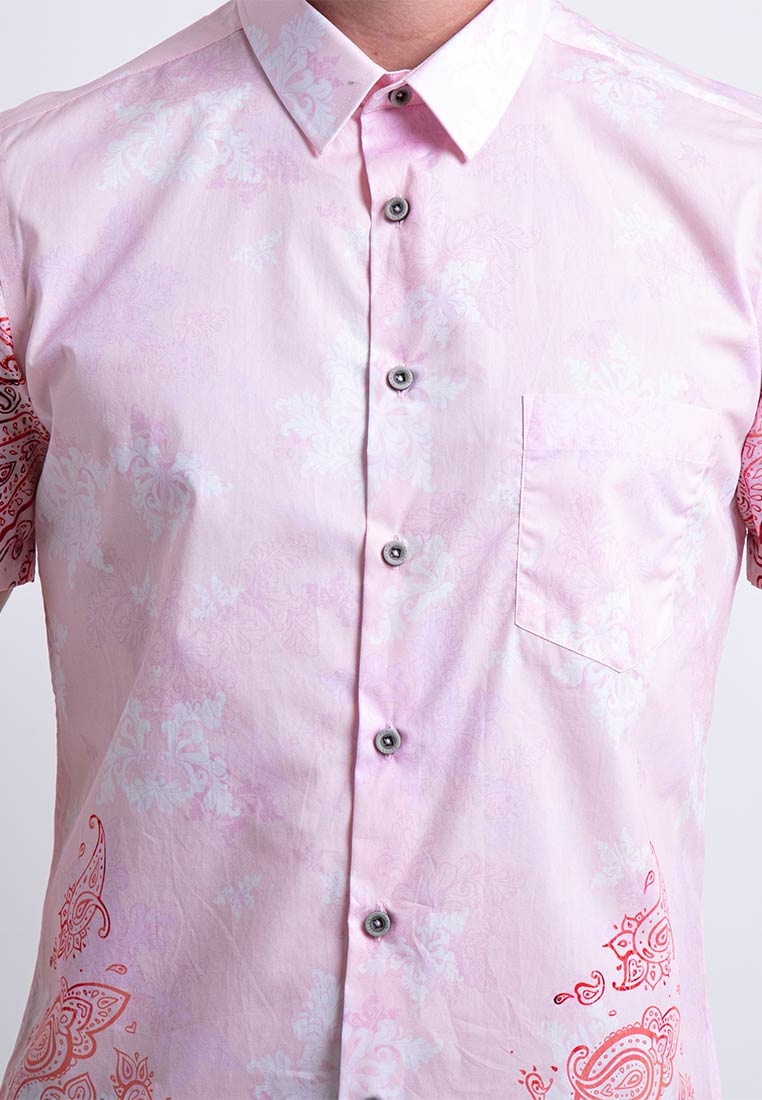 Alain Delon Short Sleeve Slim Fit Printed Batik - 14422010