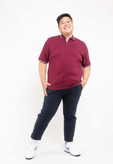 Plus Size Plain Polo Tee - PL23618