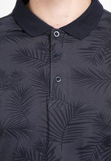 Forest Slim Fit Full Print Collar T Shirt Men Polo Tee | Baju T Shirt Lelaki - 23696
