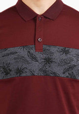 Forest Slim Fit Pattern Polo T Shirt Men Collar Tee | Baju T Shirt Lelaki - 23835