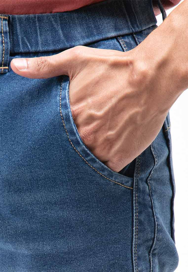 Forest Elastic Waist Stretchable Jeans Bermuda Shorts Denim Short Pants Men | Seluar Pendek Lelaki - 670210