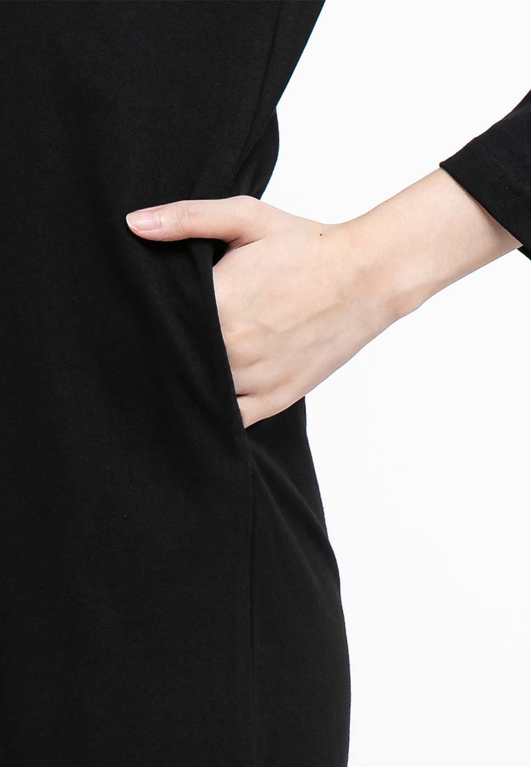Forest Ladies Premium Cotton Linen Hand Feel Long Sleeve Casual Women Maxi Dress - 822127