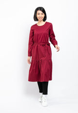 Forest Ladies Long Sleeve Woven Regular Cut Fashion Women Dress | Baju Perempuan Blouse - 822163