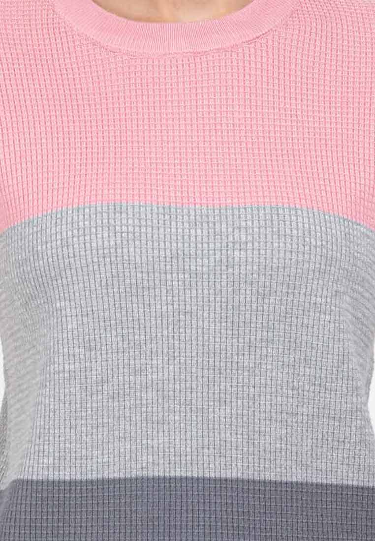 Forest Ladies Short Sleeve Fancy Knitted Round Neck T Shirts Ladies Knitwear | Baju Perempuan Knitwear - 822246