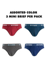(3 Pcs) Byford Men Brief 100% Cotton Men Underwear Assorted Colours - BUD306M