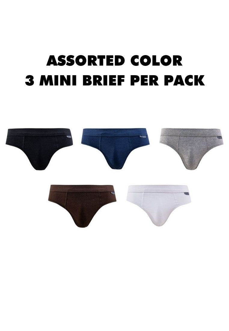 (3 Pcs) Byford Men Brief 100% Cotton Men Underwear Assorted Colours - BUD5138M
