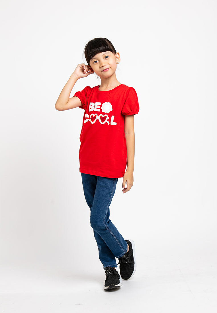 Forest Kids 100% Cotton T Shirt Girls Graphic Round Neck Tee | Baju T Shirt Budak Perempuan - FK82034
