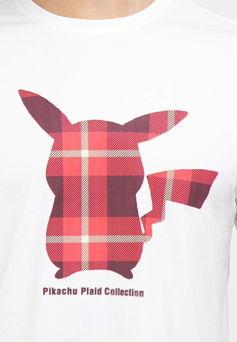 Forest Men Pokémon Tarrtan Pikachu Round Neck Tshirt Men | Baju T Shirt Lelaki - FP21001
