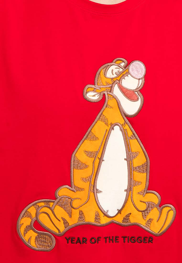 Forest X Disney Tigger Velvet Texture Embroidered " Year of Tigger " Round Neck Tee | Baju T shirt Lelaki - FW20006