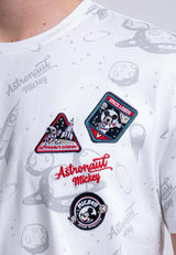 Forest x Disney Astronaut Mickey Embroidered Badge Round Neck Tee Men | Baju T shirt Lelaki - FW20041