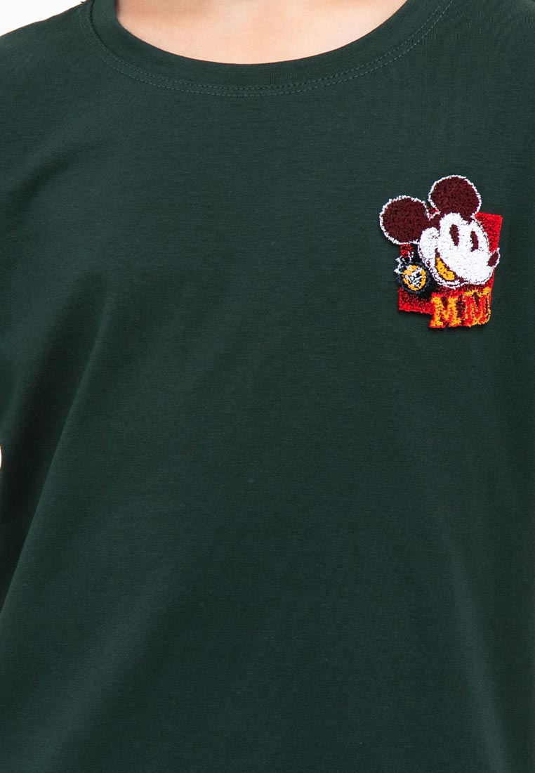 Forest x Disney Kids Mickey Velvet Texture Round Neck Tee Kids | Baju T shirt Budak - FWK20045