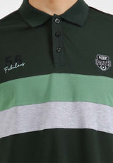 Forest Plus Size Soft Pique Cotton Colour Block Short Sleeve Cut & Sew Polo T Shirt | T Shirt Lelaki - PL23837