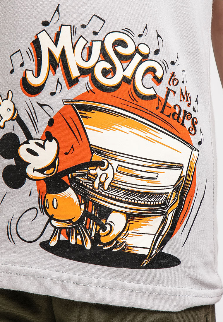 Forest X Disney Kids Unisex Mickey Round Neck Tee | Baju T shirt Budak - FWK2026