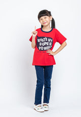 Forest Kids Premium Cotton Interlock T Shirt Girl Graphic Round Neck Tee | Baju T Shirt Budak Perempuan - FK2096