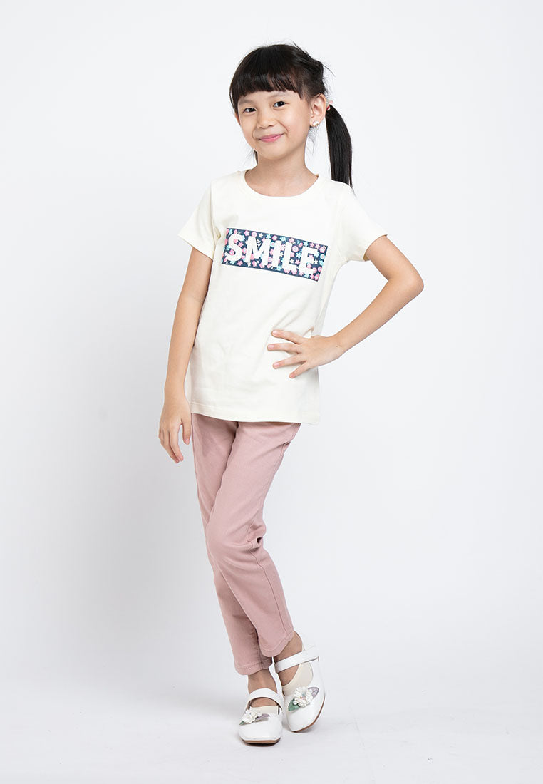 Forest Kids Premium Cotton Interlock Girl Long Sleeve Graphic Round Neck Tee | Baju T Shirt Budak Perempuan - FK82038